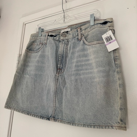 NWT 7 for all Mankind light wash denim mini skirt size 32 - Picture 4 of 12